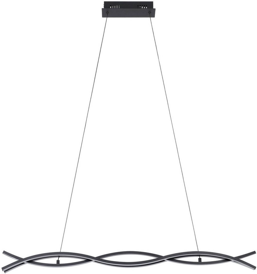 EGLO Hängeleuchte Lasana 3 Pendelleuchte, Wohnzimmerlampe, Stahl und Kunsstoff, Lampe, LED fest integriert, Warmweiß, Hängeleuchte - L98,5 x B8 x H120 cm - schw – Bild 3 von 5