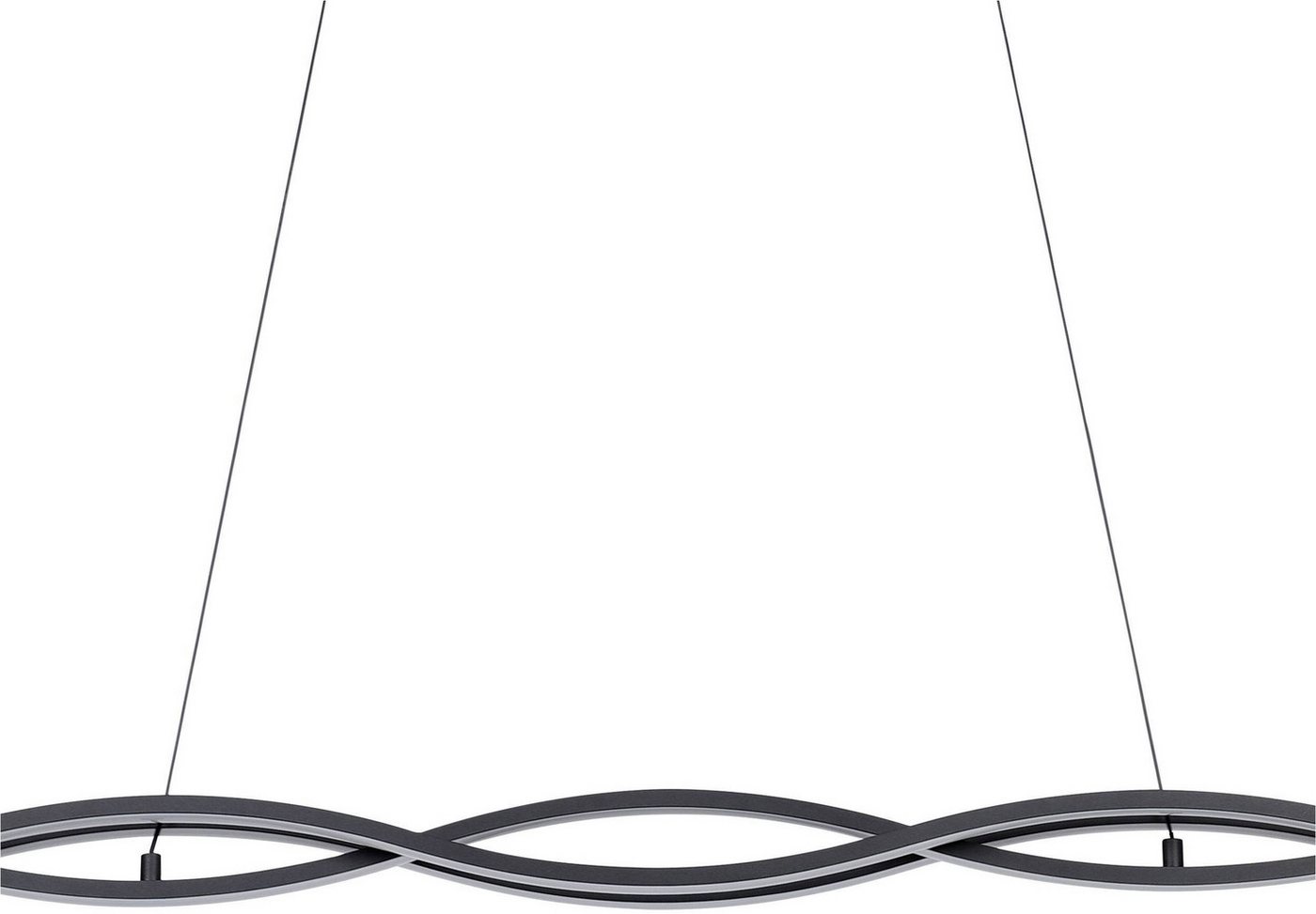 EGLO Hängeleuchte Lasana 3 Pendelleuchte, Wohnzimmerlampe, Stahl und Kunsstoff, Lampe, LED fest integriert, Warmweiß, Hängeleuchte - L98,5 x B8 x H120 cm - schw – Bild 4 von 5