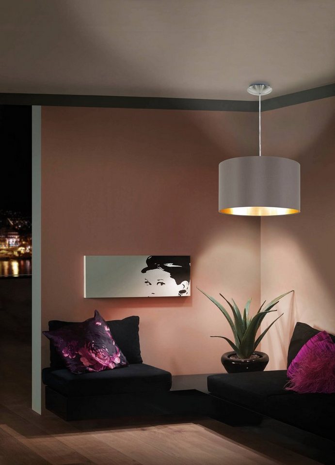EGLO Hängeleuchte MASERLO, ohne Leuchtmittel, Leuchtmittel wechselbar, Pendelleuchte, Pendellampe, Wohnzimmer, Esszimmer, gemütlich, 110x38cm – Bild 2 von 5