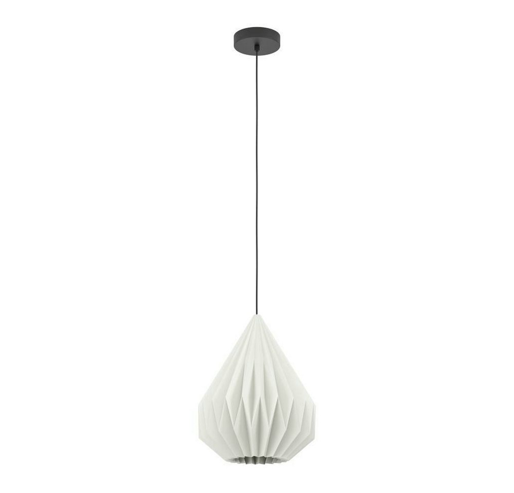 EGLO Hängeleuchte MINTING Pendellampe, Stahl und Papier, Vintage, Esszimmerlampe, Lampe, ohne Leuchtmittel, Hängeleuchte, H110 x Ø31 cm, schwarz, 1X25W exkl. – Bild 2 von 5