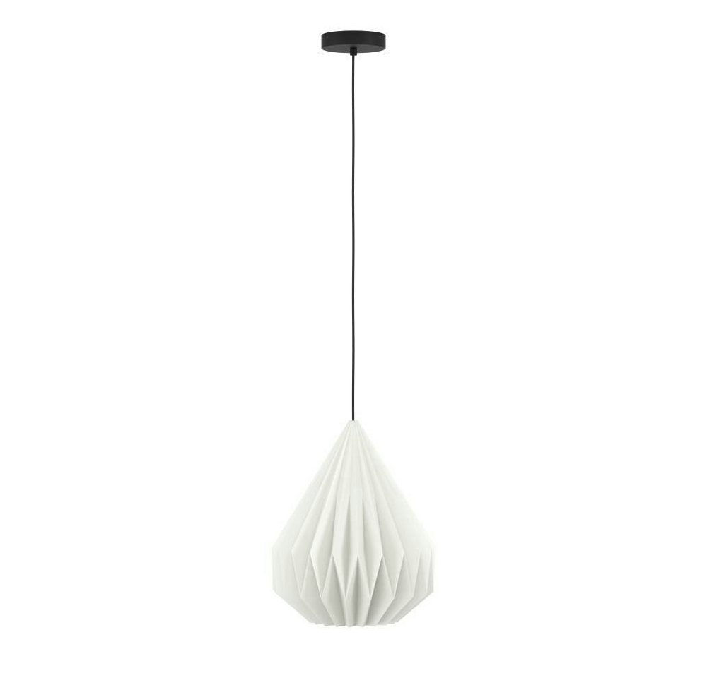 EGLO Hängeleuchte MINTING Pendellampe, Stahl und Papier, Vintage, Esszimmerlampe, Lampe, ohne Leuchtmittel, Hängeleuchte, H110 x Ø31 cm, schwarz, 1X25W exkl. – Bild 3 von 5