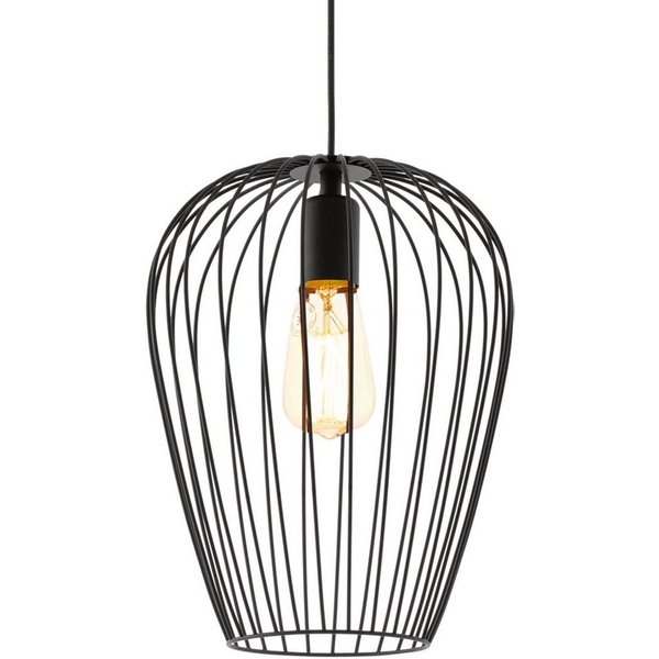 EGLO Hängeleuchte NEWTOWN Pendellampe, Stahl, E27, IP20, Vintage, Esszimmerlampe, Lampe, ohne Leuchtmittel, Vintage Pendelleuchte, Retro Hängelampe, Schwarz, E2