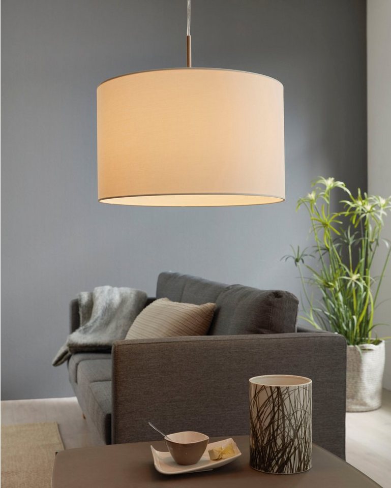 EGLO Hängeleuchte PASTERI, ohne Leuchtmittel, Leuchtmittel wechselbar, Hängelampe, Wohnzimmer, Esszimmer, Küche, Textilschirm, 110x38cm – Bild 3 von 5