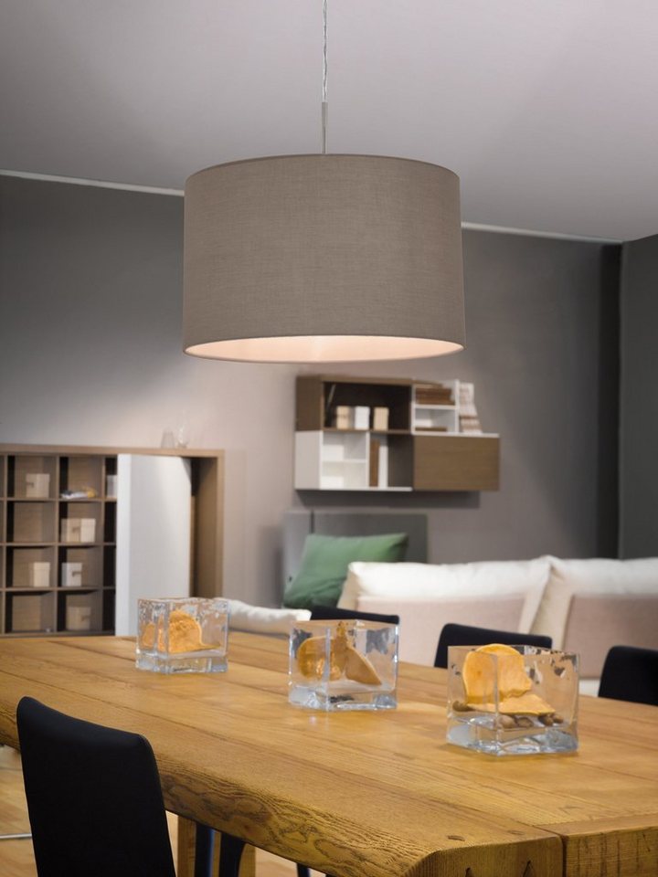 EGLO Hängeleuchte PASTERI, ohne Leuchtmittel, Leuchtmittel wechselbar, Hängelampe, Wohnzimmer, Esszimmer, Küche, Textilschirm, 110x38cm – Bild 4 von 5