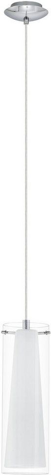 EGLO Hängeleuchte PINTO Pendellampe, E27, IP20, Stahl und Glas, Esstischlampe, Lampe, ohne Leuchtmittel, Hängeleuchte, H110 x Ø11 cm, chrom, 1X40W exkl., Esstis – Bild 2 von 5