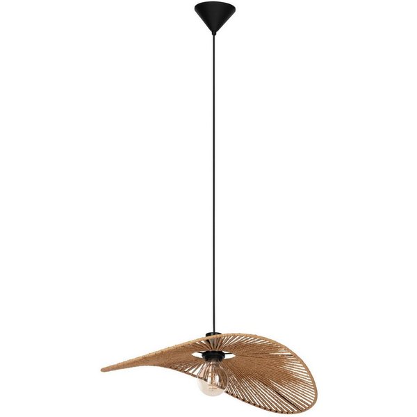 EGLO Hängeleuchte Siruela Hängelampe, Esszimmerlampe, Papier und Metall, E27, Lampe, ohne Leuchtmittel, Hängeleuchte - L56 x B40 x H110 cm - schwarz - 1X42W exk