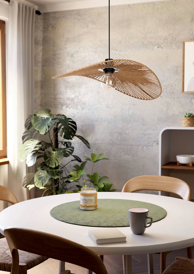 EGLO Hängeleuchte Siruela Hängelampe, Esszimmerlampe, Papier und Metall, E27, Lampe, ohne Leuchtmittel, Hängeleuchte - L56 x B40 x H110 cm - schwarz - 1X42W exk – Bild 2 von 5