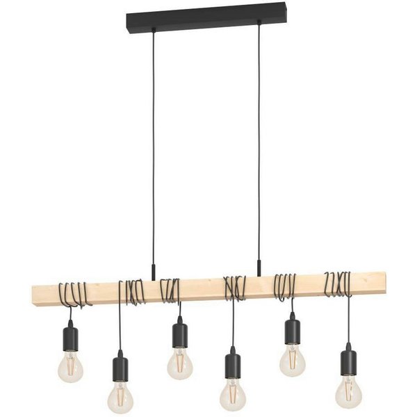EGLO Hängeleuchte TOWNSHEND, ohne Leuchtmittel, Wohnzimmer, Esszimmer, 6-flammig, 110x10,5x100cm