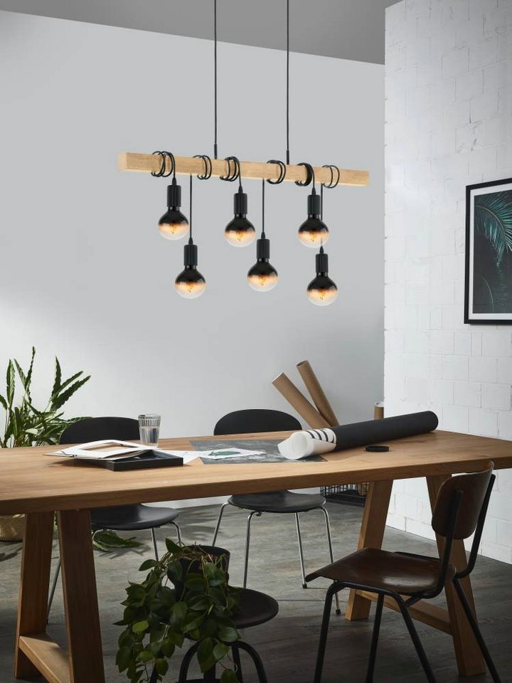 EGLO Hängeleuchte TOWNSHEND, ohne Leuchtmittel, Wohnzimmer, Esszimmer, 6-flammig, 110x10,5x100cm – Bild 5 von 5
