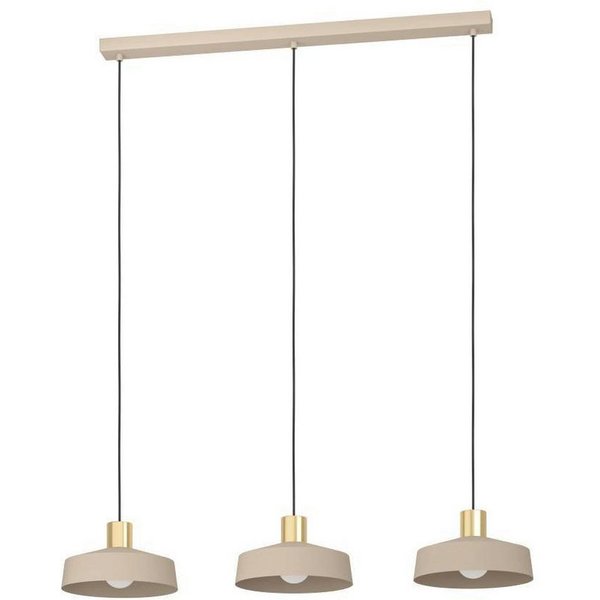 EGLO Hängeleuchte VALDIOLA Pendellampe, Stahl, IP20, E27, Esszimmerlampe, Esstischlampe, ohne Leuchtmittel, Esszimmerlampe aus Metall in Sandfarben und Messing-