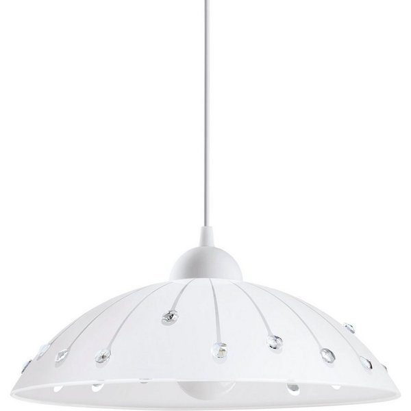 EGLO Hängeleuchte VETRO Pendellampe, Kunststoff und Glas, E27, Esstischlampe, Lampe, Dimmfunktion, ohne Leuchtmittel, Hängeleuchte, H110 x Ø35, weiss, 1X60W exk