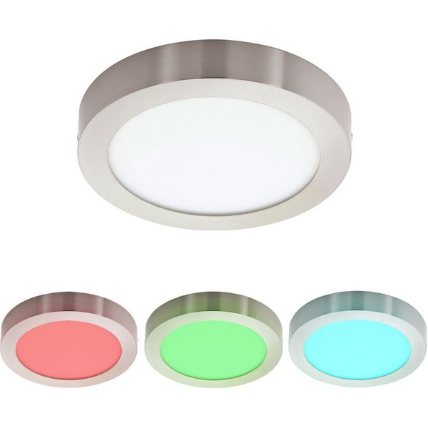 EGLO LED Deckenleuchte, LED-Leuchtmittel fest verbaut, Farbwechsel, Neutralweiß, Kaltweiß, Warmweiß, Tageslichtweiß, RGB LED Decken Lampe Wohn Zimmer Strahler F