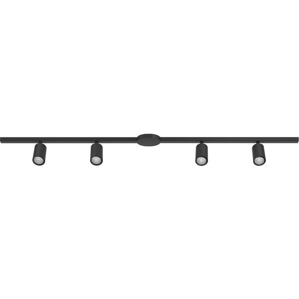 EGLO LED Deckenleuchte EASYT SET 4 SPOTS System - Alu, Kunststoff - GU10 - 4X10W - IP20, ohne Leuchtmittel, Schienensystem, Deckenleuchte Schienenleiste, L192,5