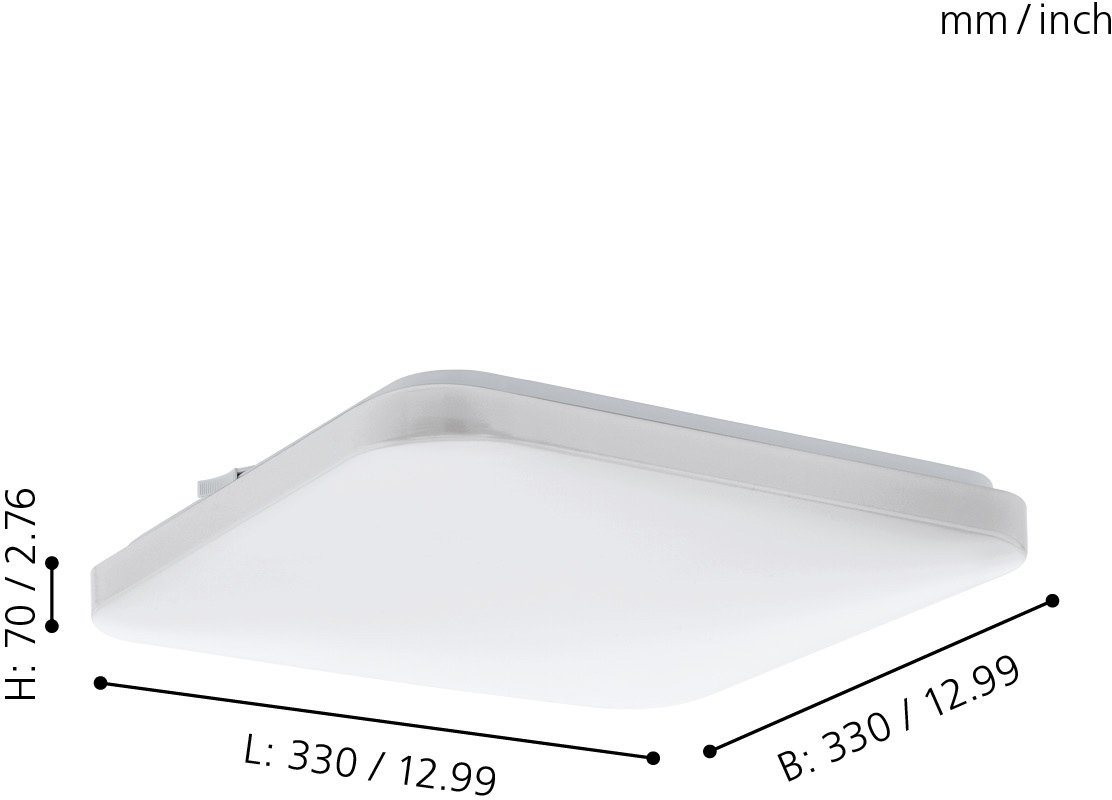 EGLO LED Deckenleuchte FRANIA Deckenlampe, weiß, geringe Aufbauhöhe, Watt, Büro, LED fest integriert, Warmweiß, Wohzimmer, Küche, Esszimmer, Flur, modern – Bild 3 von 4