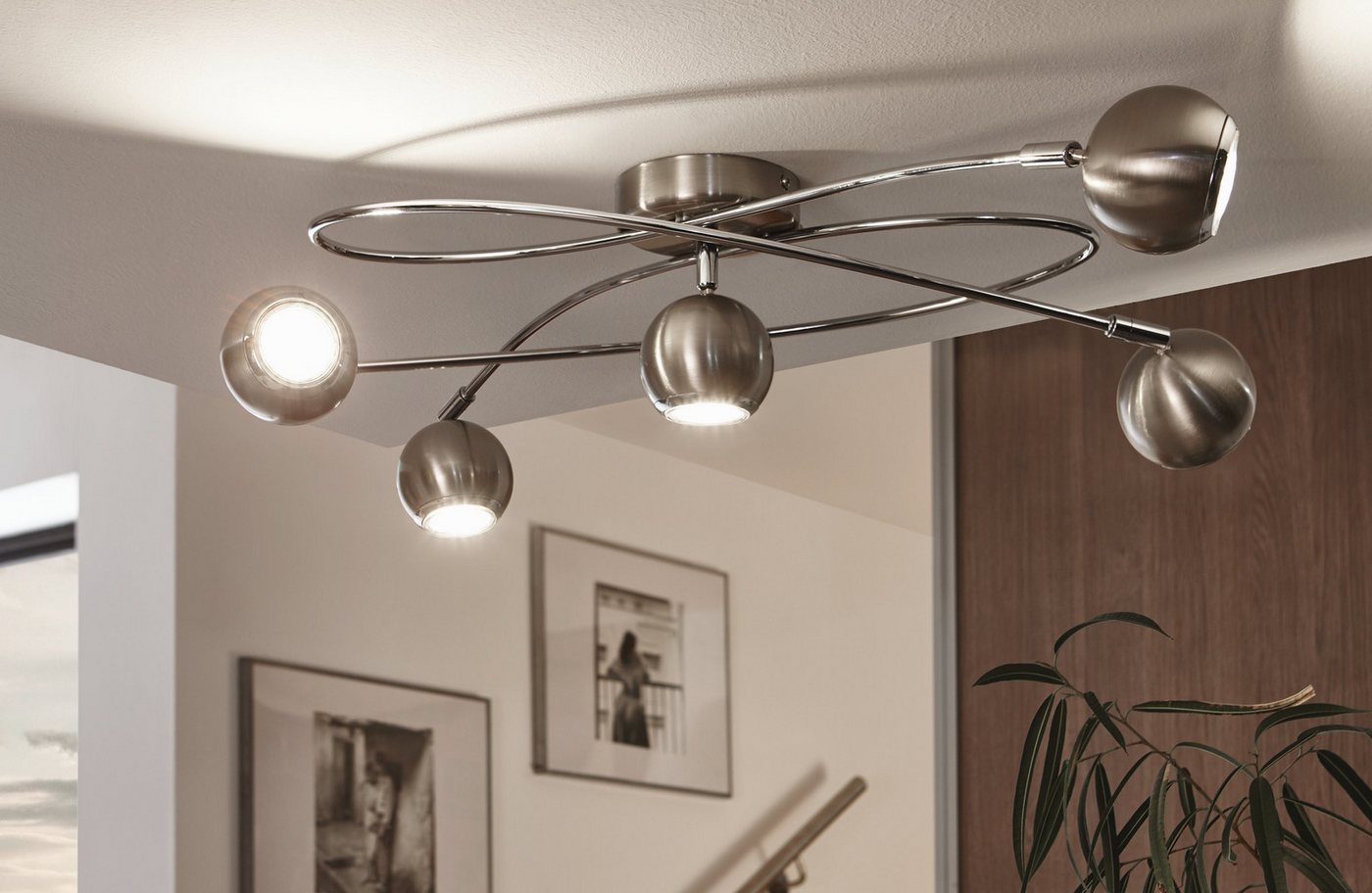 EGLO LED Deckenleuchte Locanda, Leuchtmittel inklusive, LED Deckenlampe, Deckenstrahler, Wohnzimmerlampe, inkl. GU10 – Bild 2 von 3