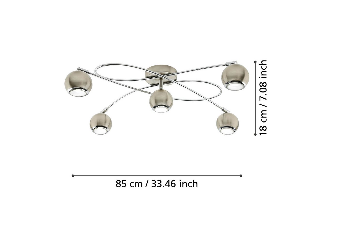 EGLO LED Deckenleuchte Locanda, Leuchtmittel inklusive, LED Deckenlampe, Deckenstrahler, Wohnzimmerlampe, inkl. GU10 – Bild 3 von 3