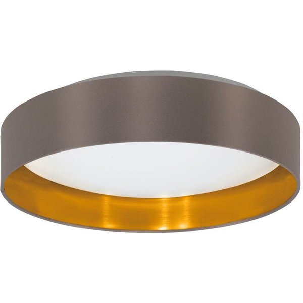 EGLO LED Deckenleuchte Maserlo, LED fest integriert, Warmweiß, Stofflampe Maserlo2 Ø38 x H9 cm, LED-Platine, Textilschirm