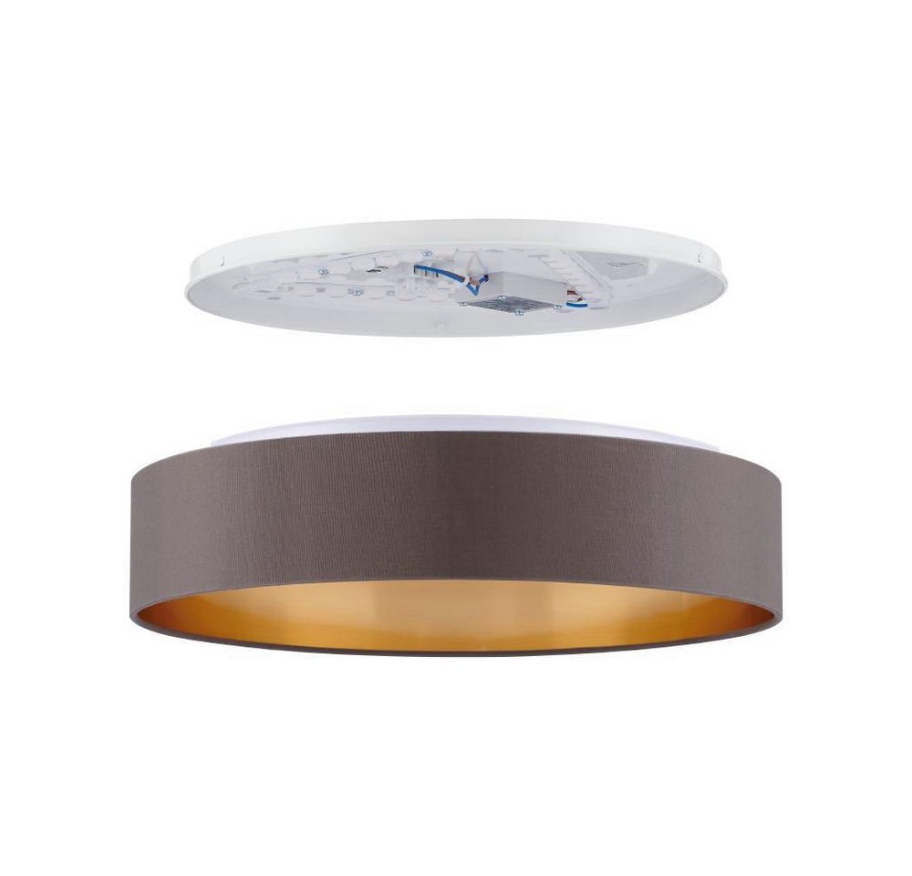 EGLO LED Deckenleuchte Maserlo, LED fest integriert, Warmweiß, Stofflampe Maserlo2 Ø38 x H9 cm, LED-Platine, Textilschirm – Bild 3 von 5