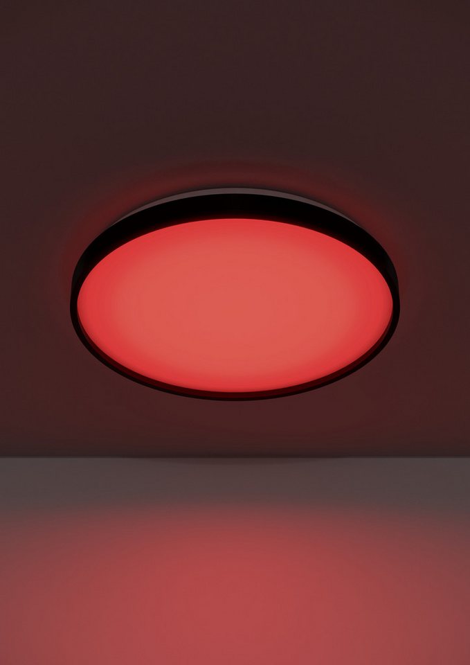 EGLO LED Deckenleuchte MOZONCILLO-Z Deckenlampe, Disco-Modus, ZigBee 3.0, Wohnzimmerlampe, CCT - über Fernbedienung, Dimmer, Dimmfunktion, Farbsteuerung, Farbwe – Bild 4 von 5