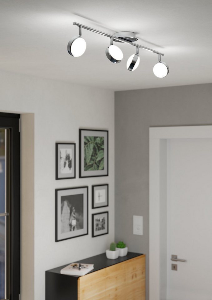 EGLO LED Deckenspot Salto, Leuchtmittel inklusive, LED Deckenlampe Deckenstrahler Stahl in chrom Kunststoff in satiniert – Bild 3 von 5