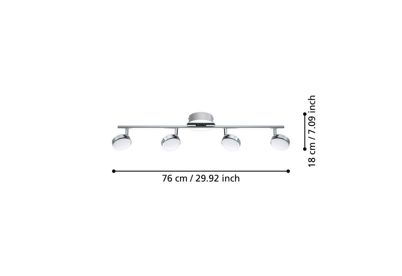 EGLO LED Deckenspot Salto, Leuchtmittel inklusive, LED Deckenlampe Deckenstrahler Stahl in chrom Kunststoff in satiniert – Bild 4 von 5