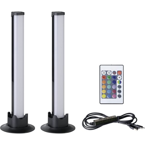 EGLO LED Dekolicht GAMER LIGHT, Tischlampe, musikgesteuert, 2er Set, Gaming Zimmer, Dimmer, Dimmfunktion, Farbsteuerung, Farbwechsel, Fernbedienung, Infrarot in