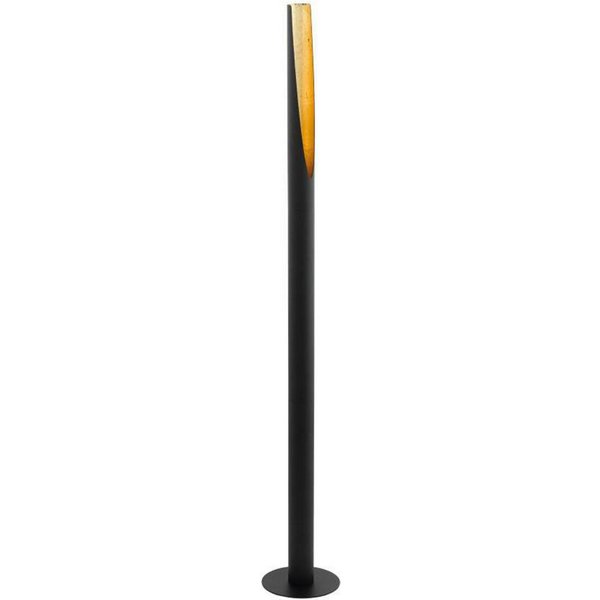 EGLO LED Stehlampe BARBOTTO, Ein-/Ausschalter, LED wechselbar, Warmweiß, Leuchte schwarz, gold / Ø6 x H137 cm / inkl. 1 x GU10 (je 4,5W)