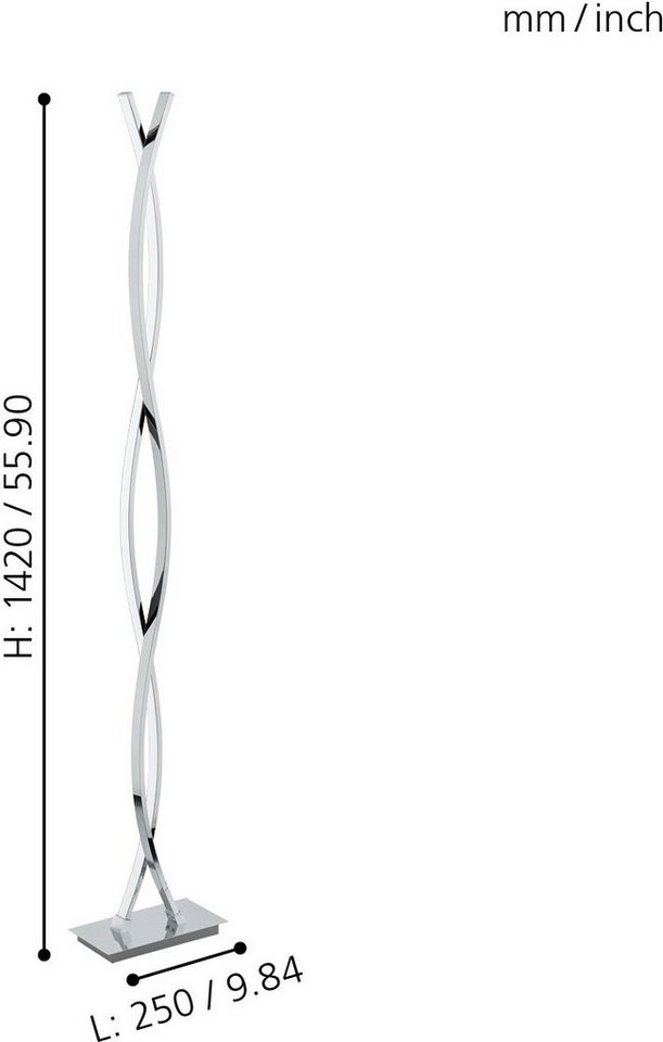 EGLO LED Stehlampe LASANA 2, Ein-/Ausschalter, LED fest integriert, Warmweiß, Stehleuchte – Bild 4 von 5