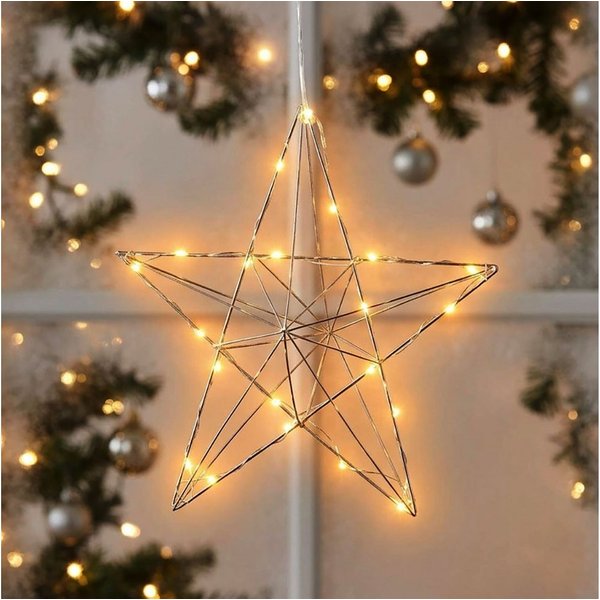 EGLO LED Stern, Leuchtmittel inklusive, Warmweiß, LED Fensterdekoration Weihnachtsbeleuchtung Weihnachten Stern L 38 cm