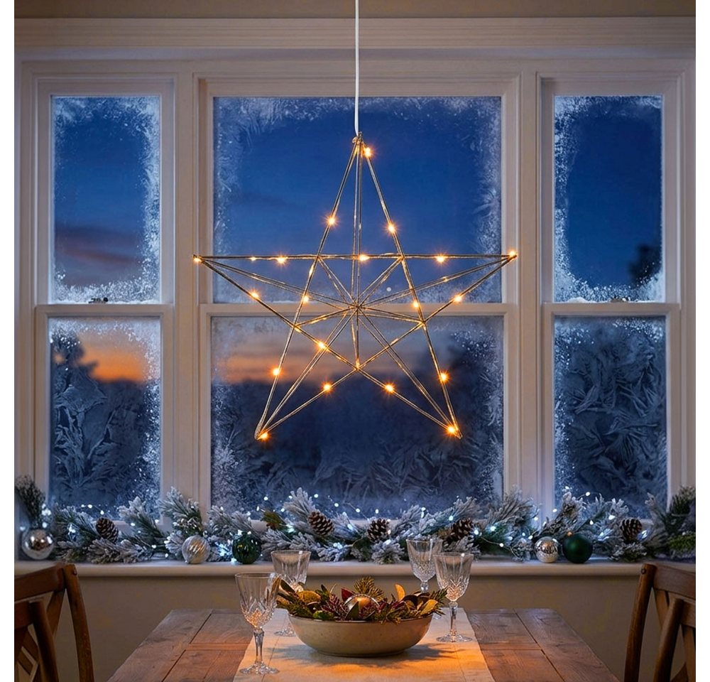 EGLO LED Stern, Leuchtmittel inklusive, Warmweiß, LED Fensterdekoration Weihnachtsbeleuchtung Weihnachten Stern L 38 cm – Bild 3 von 5