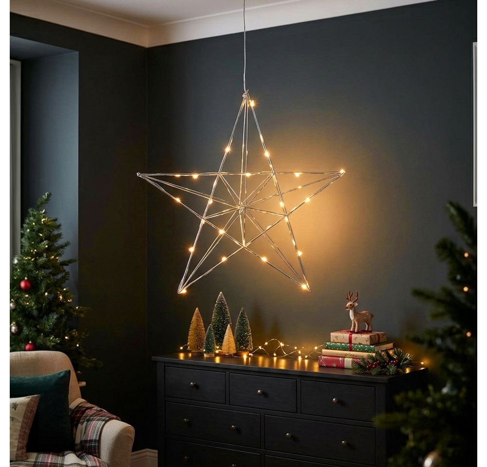 EGLO LED Stern, Leuchtmittel inklusive, Warmweiß, LED Fensterdekoration Weihnachtsbeleuchtung Weihnachten Stern L 38 cm – Bild 4 von 5