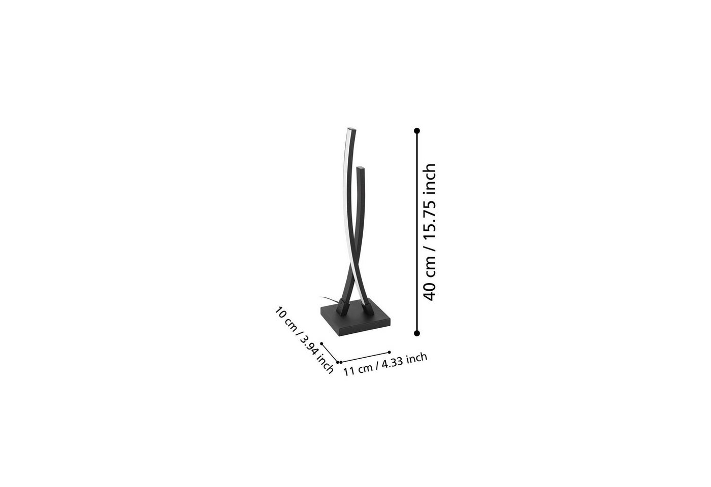 EGLO LED Tischleuchte Alboraya, Leuchtmittel inklusive, LED Tischlampe, minimalistische Tischleuchte, Lampe Wohnzimmer, 39,5cm – Bild 3 von 3