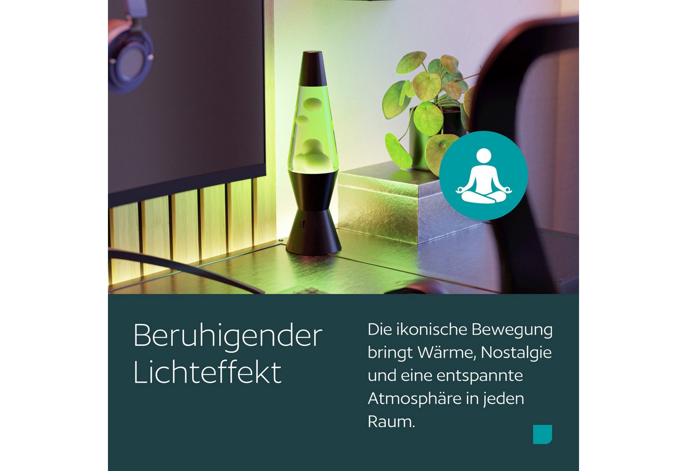 EGLO LED Tischleuchte LAVA, LED fest integriert, LED Lavalampe Lava, Deko Lampe Wassersäule, Retro Lavaleuchte – Bild 5 von 5