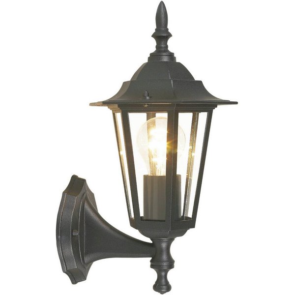 EGLO LED Wandleuchte LATERNA 4 L16,5 x H32 x AL23 cm, spritzwassergeschützte Lampe, ohne Leuchtmittel, Außen-Wandlampe Laterna 4, Lampe, E27, IP44, L16,5 x H32 
