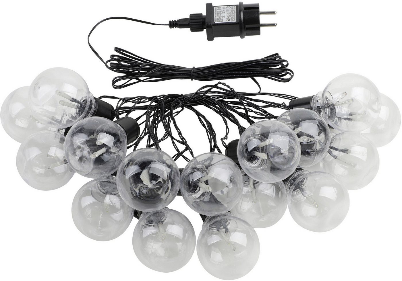 EGLO Lichterkette LED Lichterkette, Balkon Deko, IP44, mit Glühbirnen, dekorative, 16-flammig, aus Kunststoff, 4,5m Kabel, 16 Birnen, Outdoor, Terrasse, Balkon – Bild 2 von 5