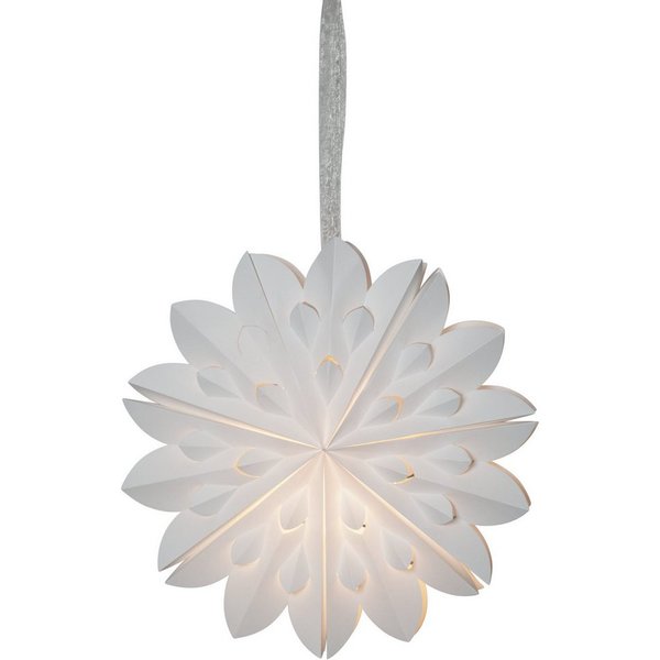 EGLO Papierstern Clipp, LED Weihnachtsstern Papier Weiß Hängend Adventsstern Weihnachtsdeko