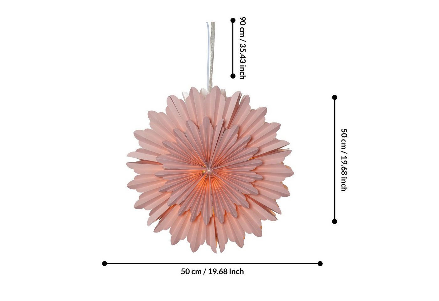 EGLO Papierstern Crystal, Weihnachtsstern für innen, Wand Deko, Ø 50 cm – Bild 3 von 5