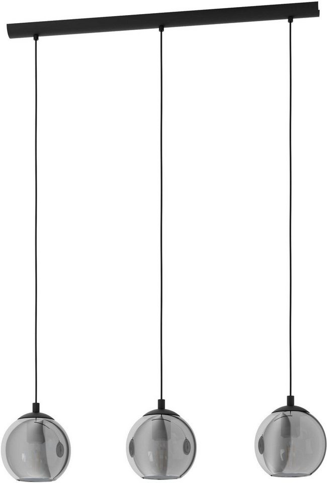 EGLO Pendelleuchte ARISCANI, Dimmfunktion, ohne Leuchtmittel, Lampe für Esstisch, Hängeleuchte, Rauchglas schwarz transparent, E27 – Bild 3 von 5