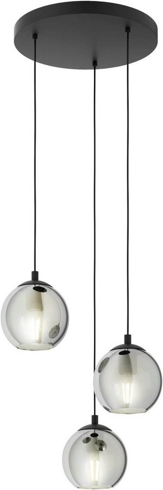 EGLO Pendelleuchte ARISCANI, ohne Leuchtmittel, Lampe für Esstisch, Hängeleuchte, Rauchglas schwarz transparent, E27 – Bild 5 von 5