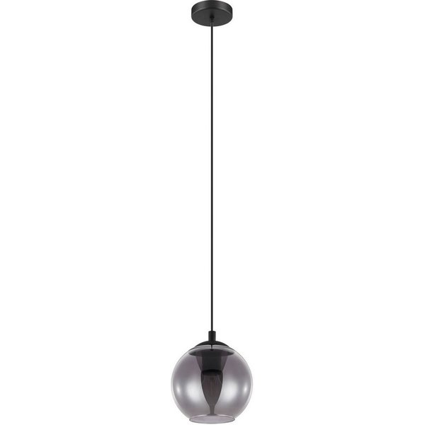 EGLO Pendelleuchte ARISCANI, Dimmfunktion, ohne Leuchtmittel, Lampe für Esstisch, Hängeleuchte, Rauchglas schwarz transparent, E27