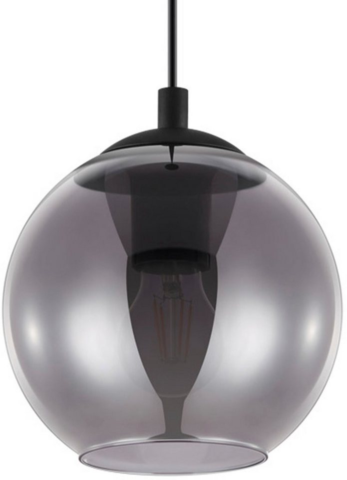 EGLO Pendelleuchte ARISCANI, Dimmfunktion, ohne Leuchtmittel, Lampe für Esstisch, Hängeleuchte, Rauchglas schwarz transparent, E27 – Bild 4 von 5