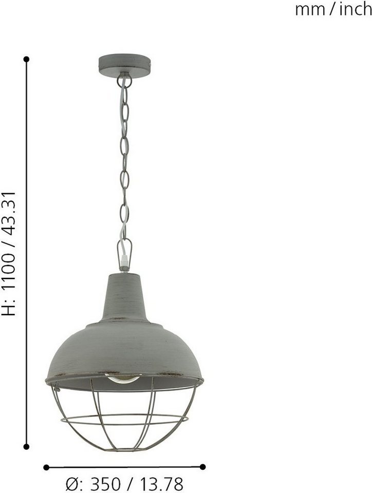 EGLO Pendelleuchte CANNINGTON 1, ohne Leuchtmittel, Hängeleuchte, Hängelampe – Bild 3 von 4