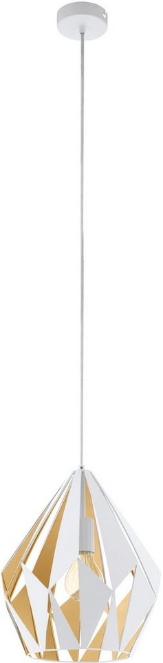 EGLO Pendelleuchte CARLTON 1, ohne Leuchtmittel, Vintage Pendellampe, 1 flammig, Drahtgeflecht, Industrial, 110x31cm – Bild 3 von 5