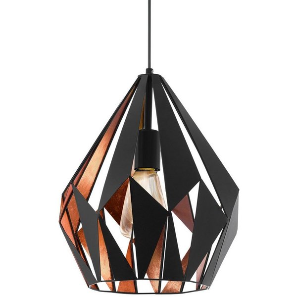EGLO Pendelleuchte CARLTON 1, ohne Leuchtmittel, Vintage Pendellampe, 1 flammig, Drahtgeflecht, Industrial, 110x31cm