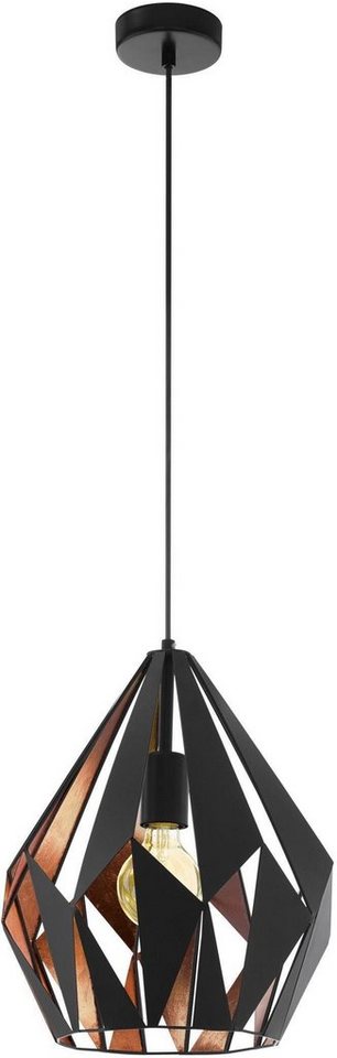 EGLO Pendelleuchte CARLTON 1, ohne Leuchtmittel, Vintage Pendellampe, 1 flammig, Drahtgeflecht, Industrial, 110x31cm – Bild 3 von 5