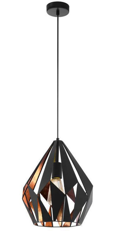 EGLO Pendelleuchte CARLTON 1, ohne Leuchtmittel, Vintage Pendellampe, 1 flammig, Drahtgeflecht, Industrial, 110x31cm – Bild 4 von 5