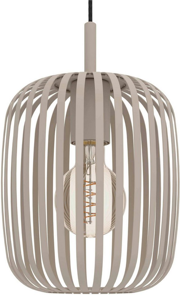 EGLO Pendelleuchte Hängeleuchte ROMAZZINA, exkl. E27, Stahl in sandfarben, Pendellampe, ohne Leuchtmittel, Esszimmerlampe, 200x50cm, 1-flammig, modern, minimali – Bild 4 von 5