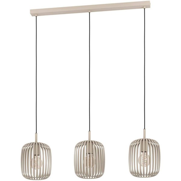 EGLO Pendelleuchte Hängeleuchte ROMAZZINA, exkl. E27, Stahl, Pendellampe, ohne Leuchtmittel, Esszimmerlampe, 90x20x110cm, 3-flammig, modern, minimalistisch