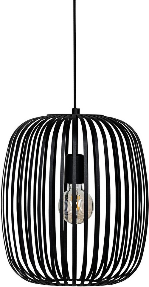 EGLO Pendelleuchte Hängeleuchte ROMAZZINA, exkl. E27, Stahl, Pendellampe, ohne Leuchtmittel, Esszimmerlampe, 110x32,5 cm (HxD), 1-flammig, modern, minimalistisc – Bild 5 von 5