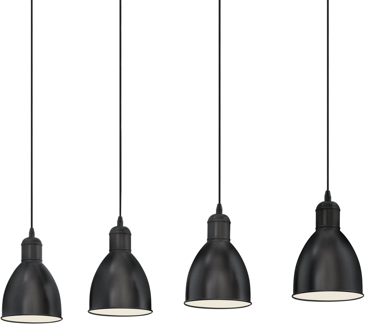 EGLO Pendelleuchte PRIDDY Hängeleuchte, Pendellampe, Stahl, schwarz, E27, Industrial, ohne Leuchtmittel, Wohnzimmerlampe, Esszimmerlampe, 4 flammig, Vintage, 11 – Bild 3 von 5